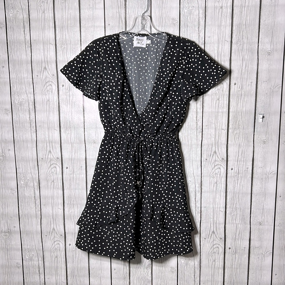 Princess Polly polka dot v-neck mini dress size 0